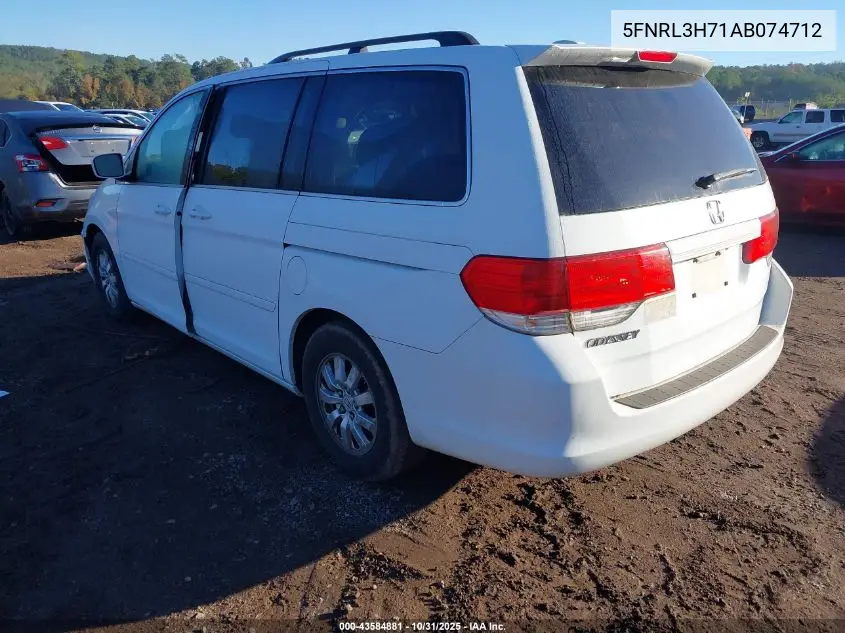 5FNRL3H71AB074712 2010 Honda Odyssey Ex-L