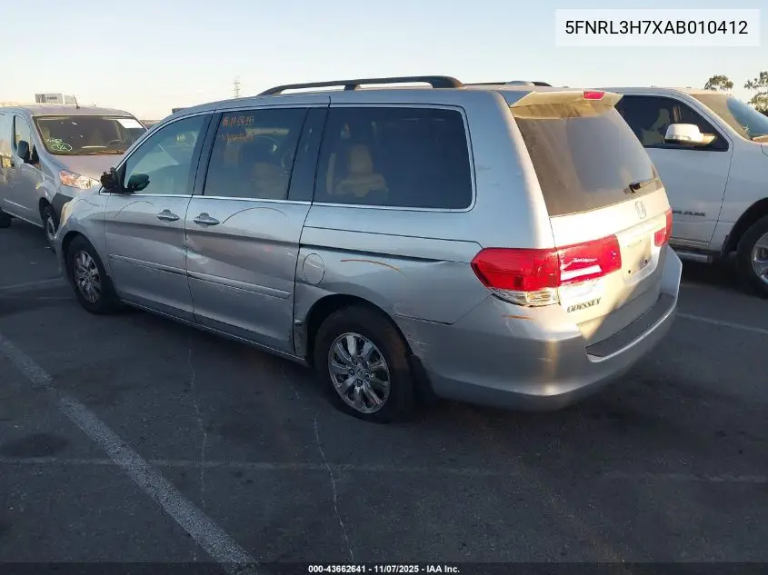 5FNRL3H7XAB010412 2010 Honda Odyssey Ex-L