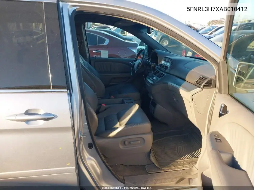 5FNRL3H7XAB010412 2010 Honda Odyssey Ex-L