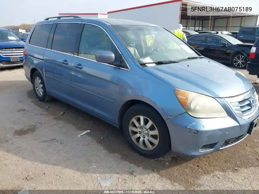 5FNRL3H67AB075189 2010 Honda Odyssey Ex-L