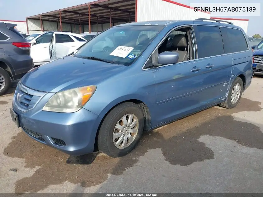 5FNRL3H67AB075189 2010 Honda Odyssey Ex-L