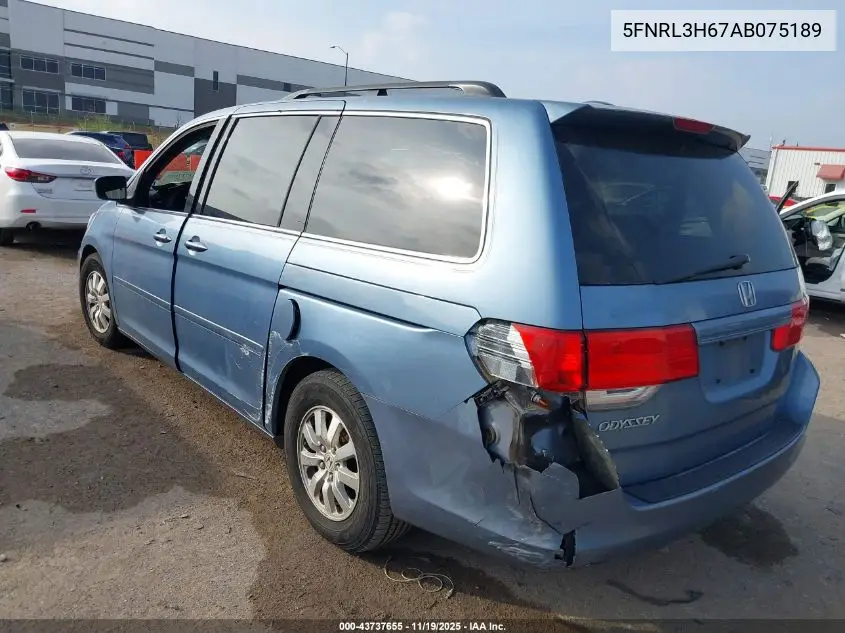 5FNRL3H67AB075189 2010 Honda Odyssey Ex-L