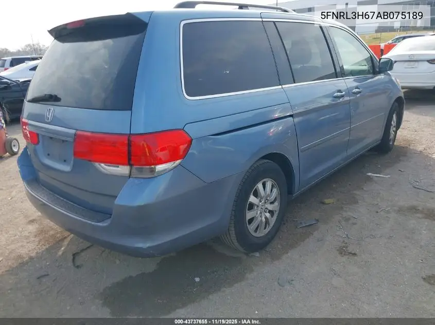5FNRL3H67AB075189 2010 Honda Odyssey Ex-L