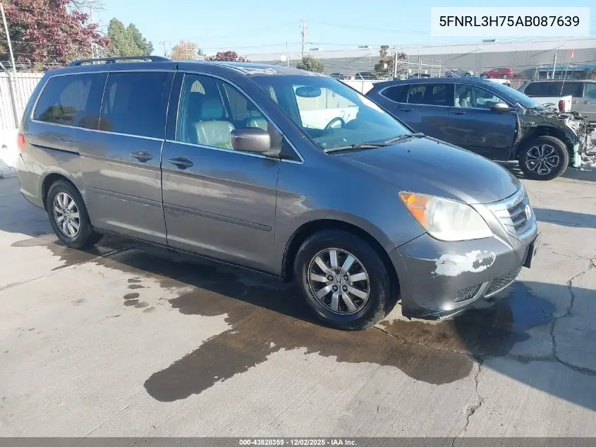 5FNRL3H75AB087639 2010 Honda Odyssey Ex-L