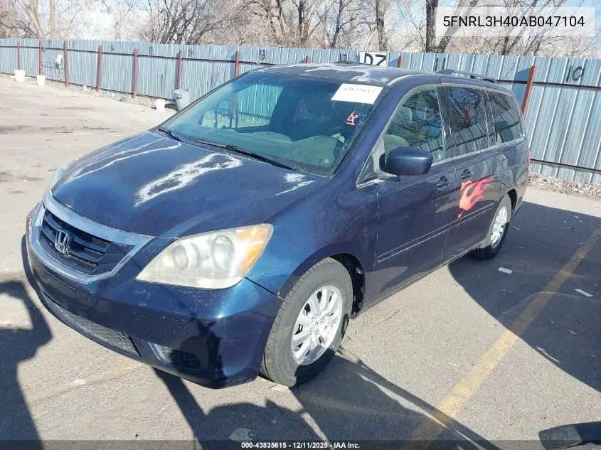 5FNRL3H40AB047104 2010 Honda Odyssey Ex