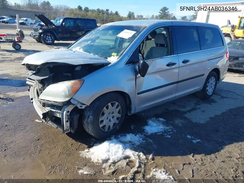 5FNRL3H24AB036346 2010 Honda Odyssey Lx