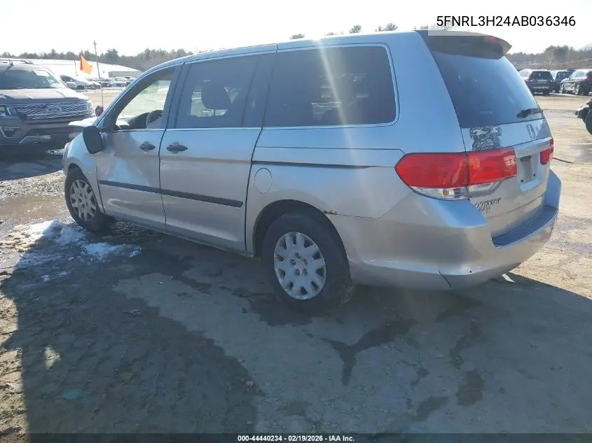 5FNRL3H24AB036346 2010 Honda Odyssey Lx