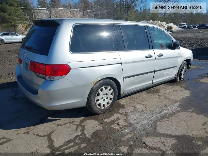 5FNRL3H24AB036346 2010 Honda Odyssey Lx