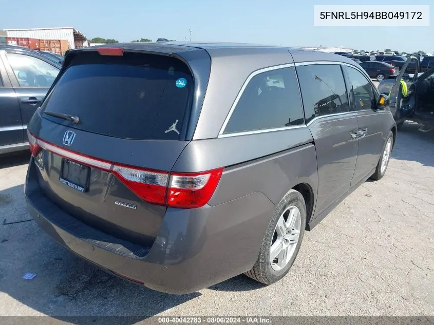 2011 Honda Odyssey Touring/Touring Elite VIN: 5FNRL5H94BB049172 Lot: 40042783