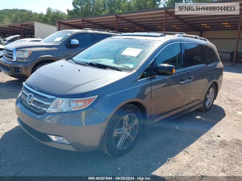 2011 Honda Odyssey Touring/Touring Elite VIN: 5FNRL5H98BB044833 Lot: 40351844