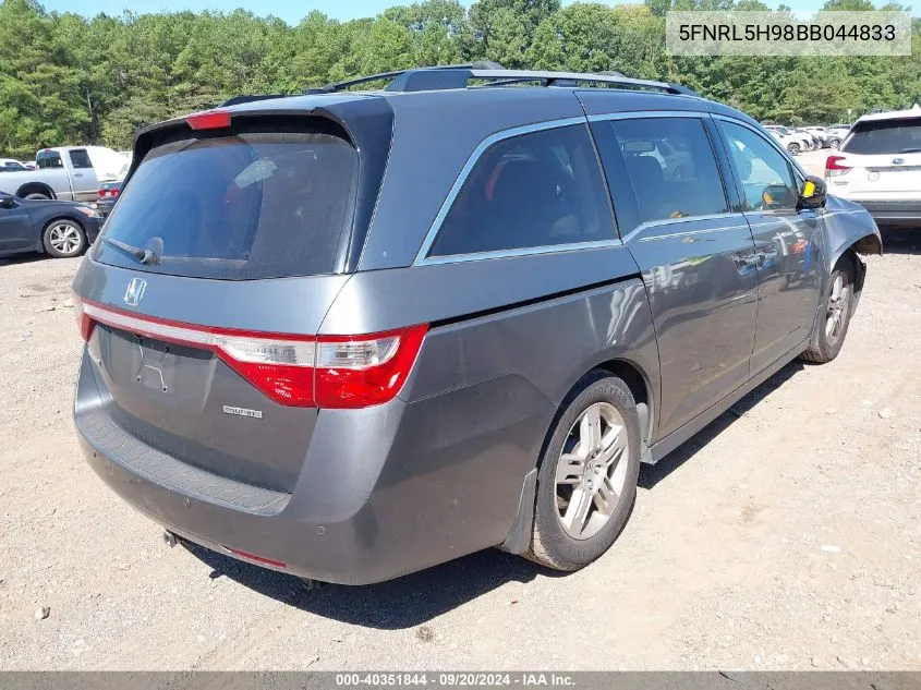 2011 Honda Odyssey Touring/Touring Elite VIN: 5FNRL5H98BB044833 Lot: 40351844