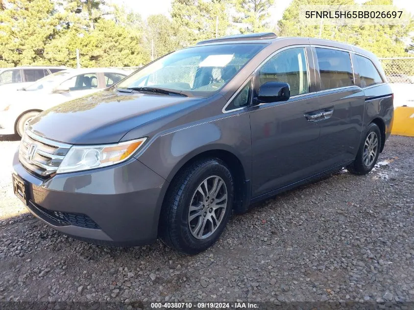 5FNRL5H65BB026697 2011 Honda Odyssey Ex-L