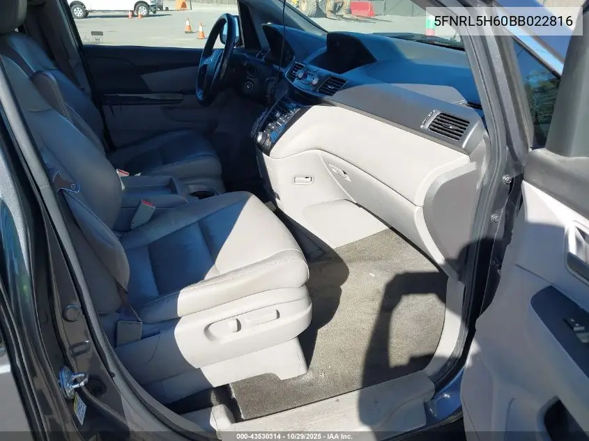 5FNRL5H60BB022816 2011 Honda Odyssey Ex-L