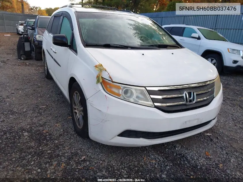 5FNRL5H60BB037476 2011 Honda Odyssey Ex-L