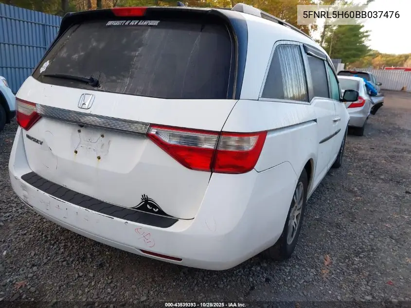 5FNRL5H60BB037476 2011 Honda Odyssey Ex-L