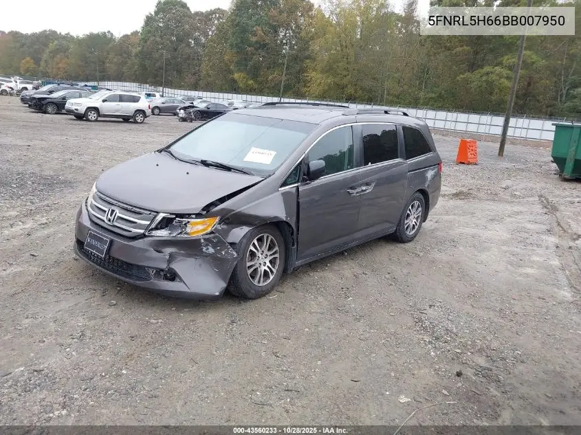 5FNRL5H66BB007950 2011 Honda Odyssey Ex-L
