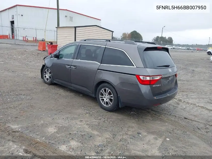 5FNRL5H66BB007950 2011 Honda Odyssey Ex-L