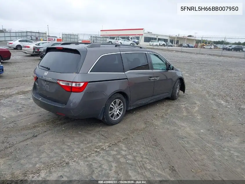 5FNRL5H66BB007950 2011 Honda Odyssey Ex-L