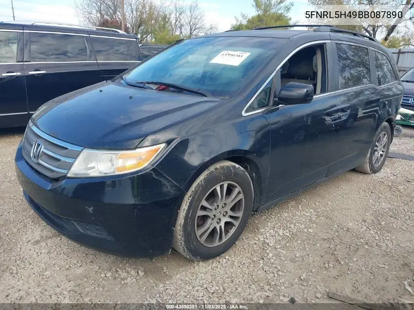 5FNRL5H49BB087890 2011 Honda Odyssey Ex