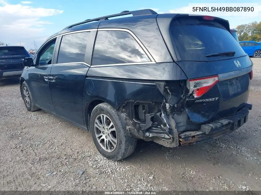 5FNRL5H49BB087890 2011 Honda Odyssey Ex
