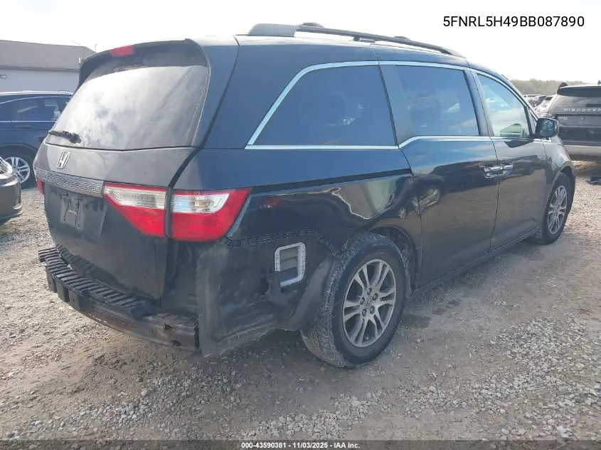 5FNRL5H49BB087890 2011 Honda Odyssey Ex