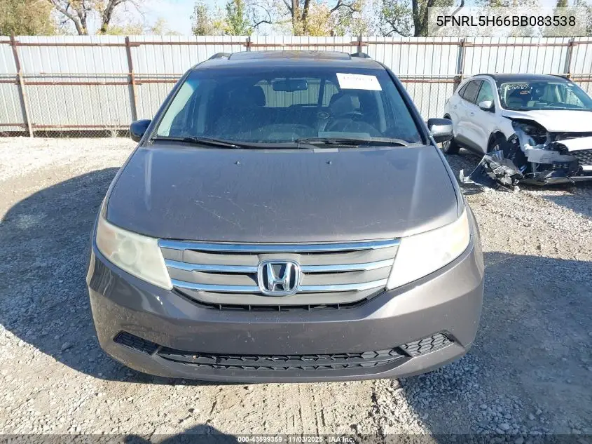 5FNRL5H66BB083538 2011 Honda Odyssey Ex-L
