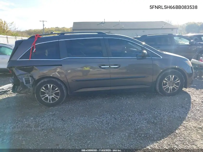 5FNRL5H66BB083538 2011 Honda Odyssey Ex-L