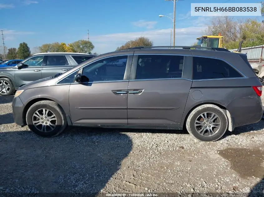 5FNRL5H66BB083538 2011 Honda Odyssey Ex-L