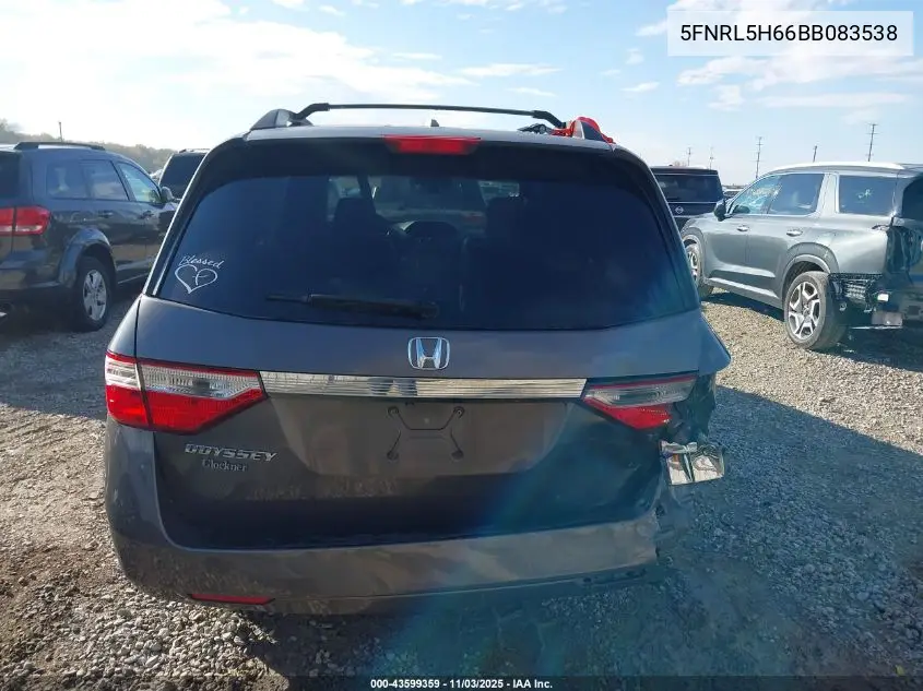 5FNRL5H66BB083538 2011 Honda Odyssey Ex-L