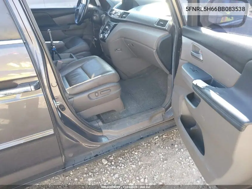 5FNRL5H66BB083538 2011 Honda Odyssey Ex-L