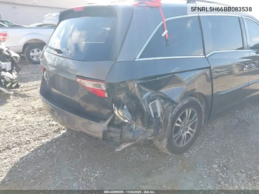 5FNRL5H66BB083538 2011 Honda Odyssey Ex-L