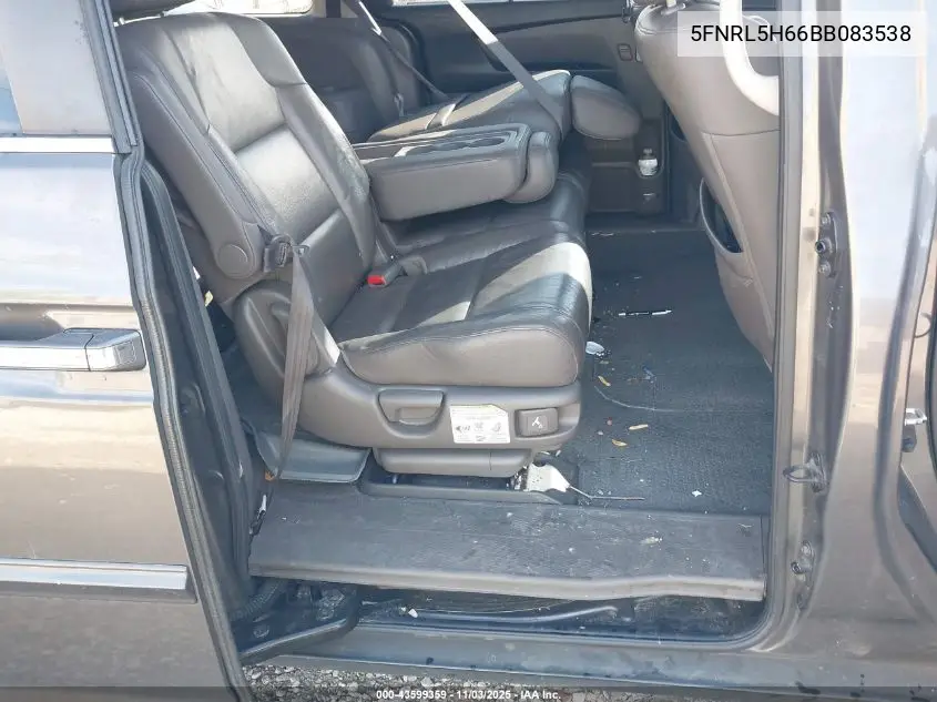 5FNRL5H66BB083538 2011 Honda Odyssey Ex-L