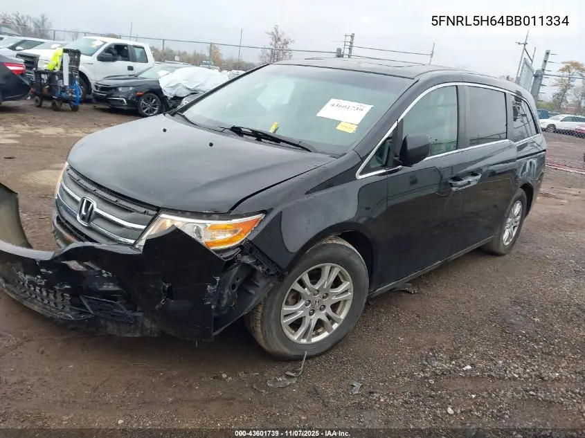 5FNRL5H64BB011334 2011 Honda Odyssey Ex-L