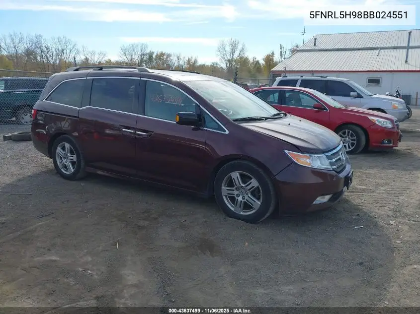 5FNRL5H98BB024551 2011 Honda Odyssey Touring/Touring Elite