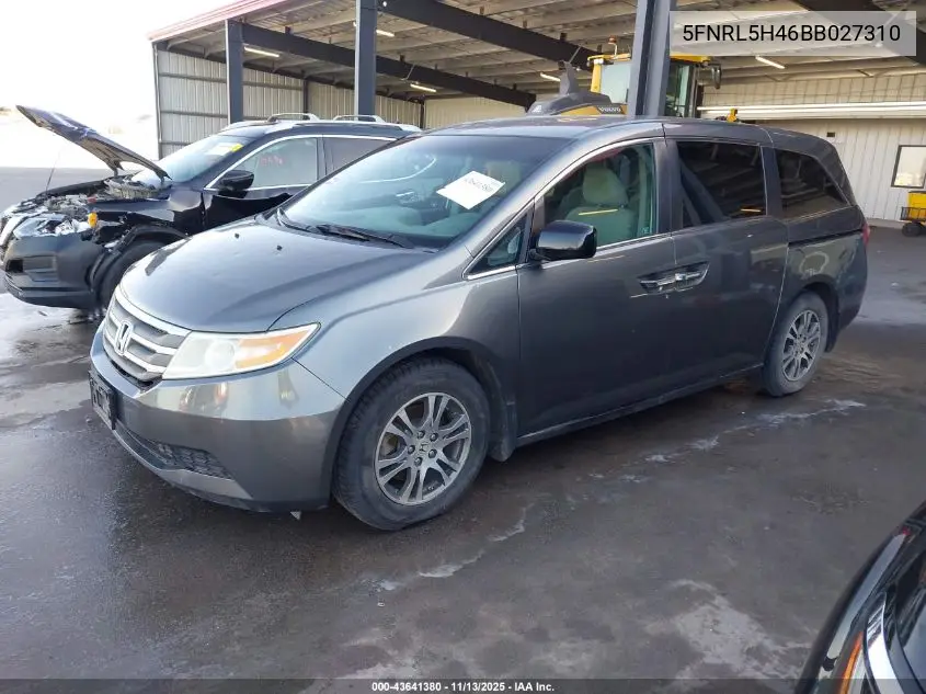 5FNRL5H46BB027310 2011 Honda Odyssey Ex