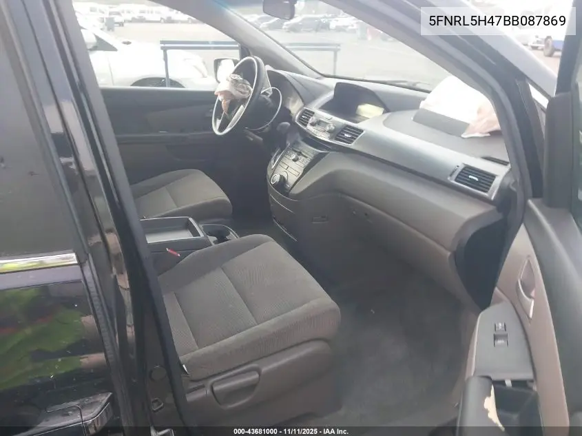 5FNRL5H47BB087869 2011 Honda Odyssey Ex