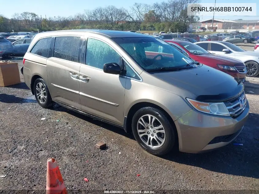 5FNRL5H68BB100744 2011 Honda Odyssey Ex-L