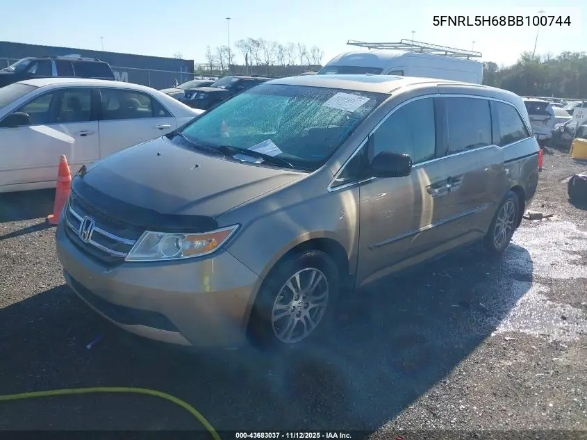5FNRL5H68BB100744 2011 Honda Odyssey Ex-L