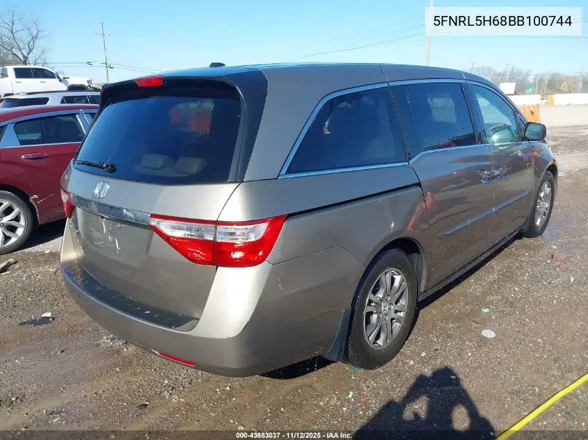 5FNRL5H68BB100744 2011 Honda Odyssey Ex-L