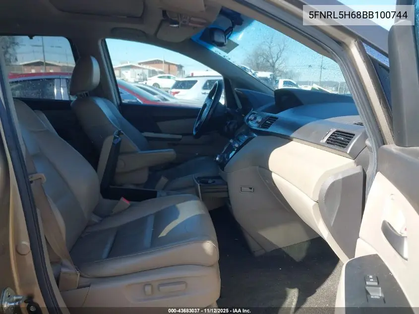 5FNRL5H68BB100744 2011 Honda Odyssey Ex-L