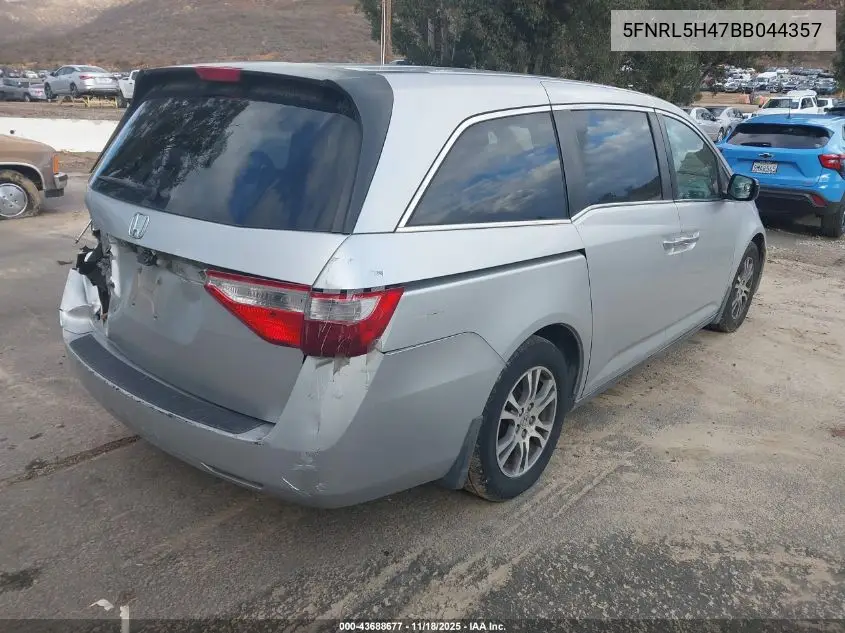 5FNRL5H47BB044357 2011 Honda Odyssey Ex