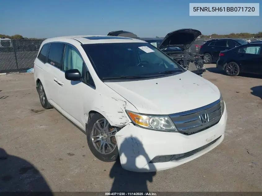 5FNRL5H61BB071720 2011 Honda Odyssey Ex-L