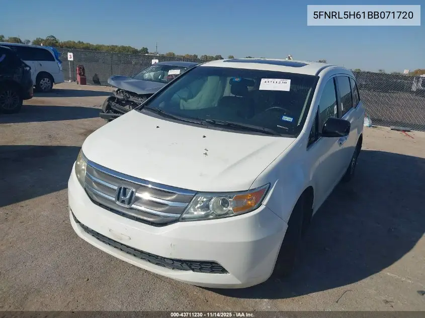 5FNRL5H61BB071720 2011 Honda Odyssey Ex-L