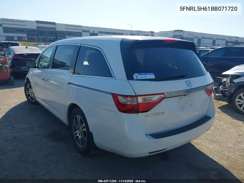 5FNRL5H61BB071720 2011 Honda Odyssey Ex-L