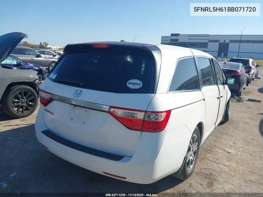 5FNRL5H61BB071720 2011 Honda Odyssey Ex-L