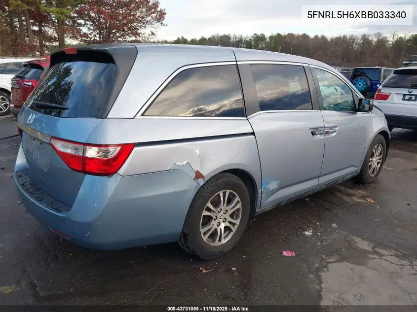 5FNRL5H6XBB033340 2011 Honda Odyssey Ex-L