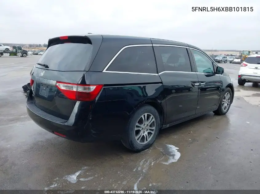 5FNRL5H6XBB101815 2011 Honda Odyssey Ex-L