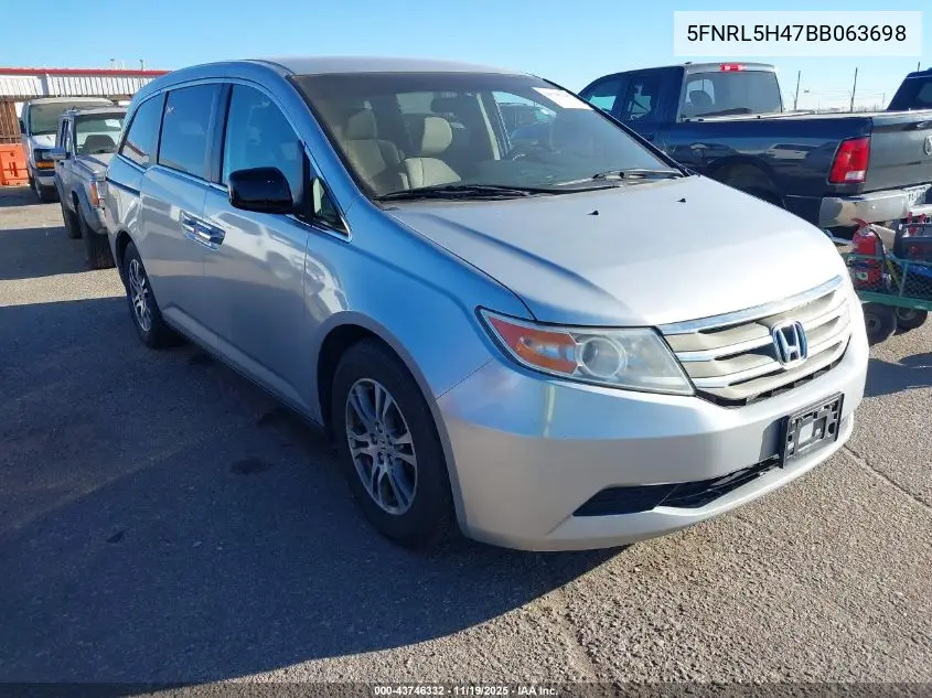 5FNRL5H47BB063698 2011 Honda Odyssey Ex