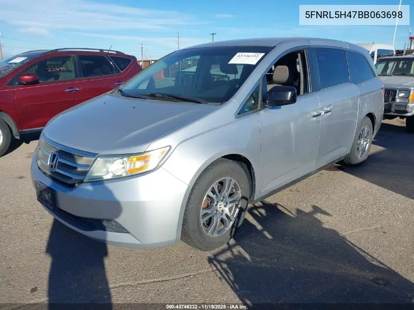 5FNRL5H47BB063698 2011 Honda Odyssey Ex