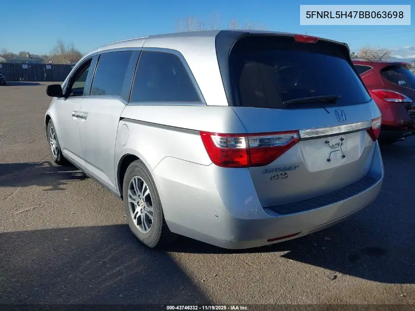 5FNRL5H47BB063698 2011 Honda Odyssey Ex